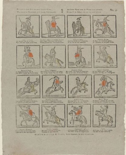 Contemplate in this print a number of brave heroes, / Whose loyalty and courage, shown in the bloody field, / Sometimes boldly presented laws to their enemy; / If this picture pleases you, then we are already rewarded.