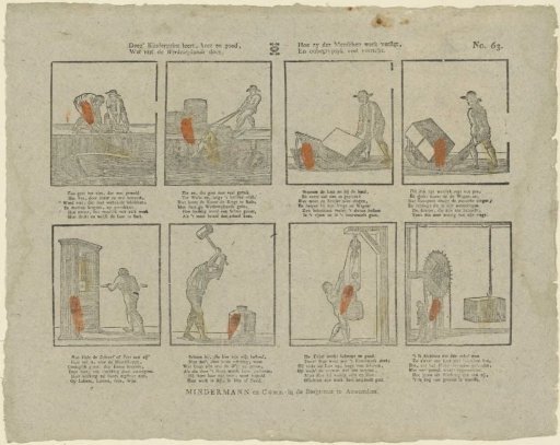 This children's print teaches, briefly and well, / What benefit engineering brings. / How it lightens human labor, / And accomplishes incomprehensibly much