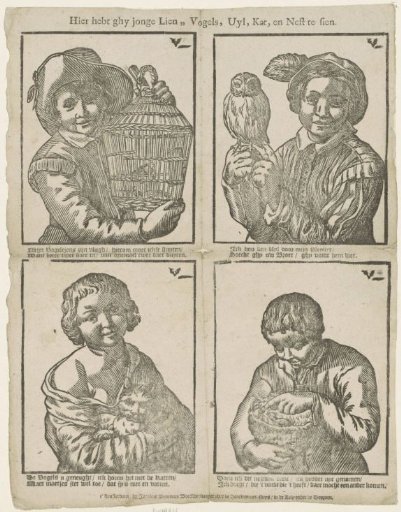 Here you have, young people, birds, an owl, a cat, and a nest to see