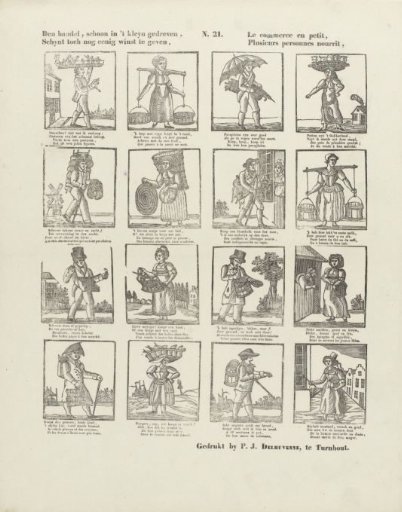 Trade, though carried on in small, / Yet seems to give some profit, / le commerce en petit, / Nourishes several people