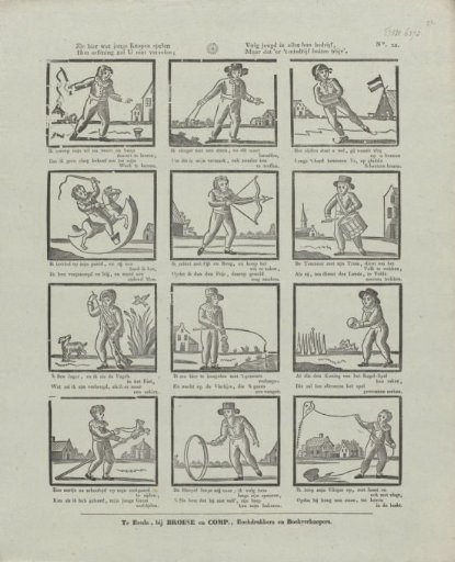 Behold what young boys play, / Their exercise will not bore you; / Follow youth in all their pursuits, / But let crime remain outside