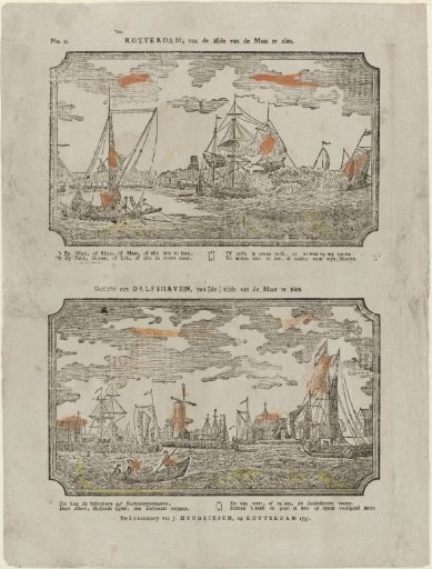 Rotterdam, seen from the side of the Maas / View of Delfshaven, seen from the side of the Maas