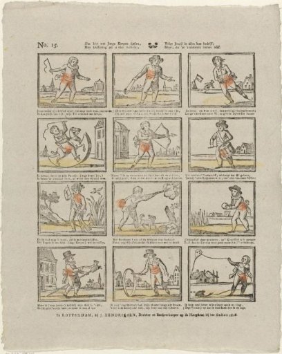 See here what young boys play, / Their exercise will not bore you. / Follow youth in all their business; / But, that there be no abuse