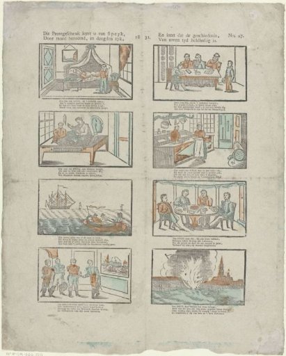 This print gift teaches you of Speyk, / Famous for courage, rich in virtues, / And teaches that the history, / Of your time is heroic
