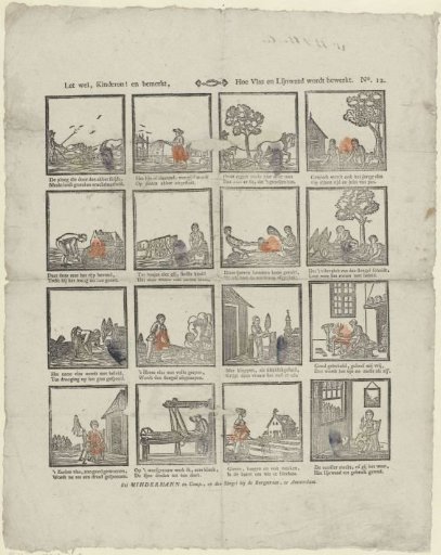 Take heed, children! and observe, / How flax and linen are processed
