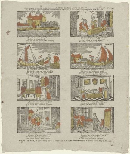 Depiction of the escape of the very famous Hugo Grotius or Hugo de Groot (...)