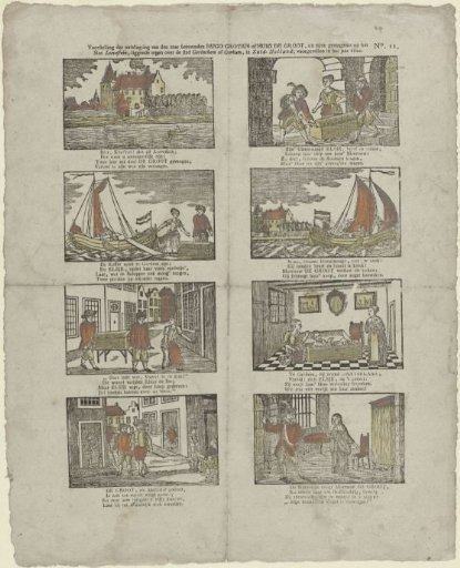Depiction of the escape of the very famous Hugo Grotius or Hugo de Groot (...)