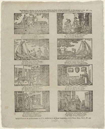 Depiction of the escape of the very famous Hugo Grotius or Hugo de Groot (...)