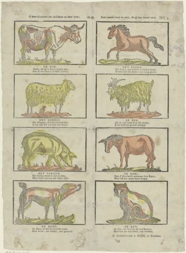 O dear children! see the animals on this print; / Know their name and nature, if you find them alive