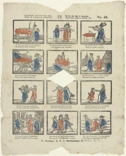 Kraaiwinkel was a fine city, / Where everyone had sense and judgment. / And how things went there, / This print shows you clearly