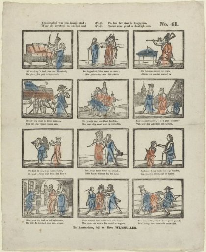 Kraaiwinkel was a fine city, / Where everyone had sense and judgment. / And how things went there, / This print shows you clearly