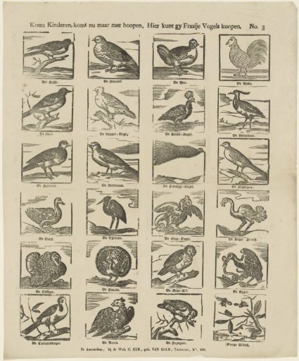 Come children, come now in crowds, Here you can buy fine birds