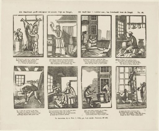 Every craft provides a path to new diligence and virtue, / Here the set of eight offers an example for the youth