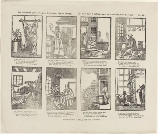 Every craft provides a path to new diligence and virtue, / Here the set of eight offers an example for the youth