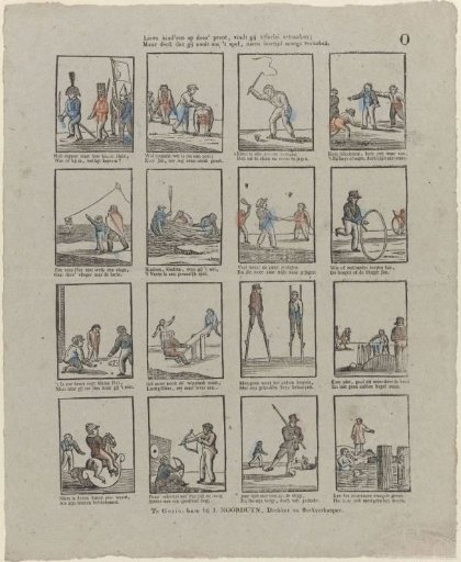Dear children, in this print you will find various amusements; / But remember that you must never neglect your learning for the sake of play