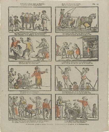 Consider, O youth! these eight actions, / Then our work will remain in esteem; / May this print afford you pleasure, / We are satisfied in our undertaking