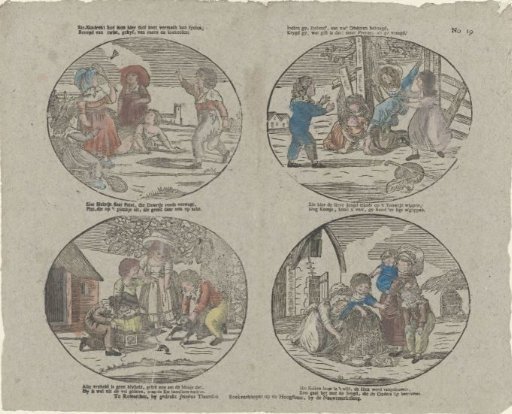 See, children! how one can play here with sweet pleasure, / Freed from strife, quarreling, raging and brawling; / If you, while playing, please your Elders, / You shall receive, what gift is that! more prints than you ask for