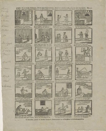 Boys, if you wish to increase your joy, / Study this print, / For it is of paper dolls, / Which everyone can satisfy. / If you wish to amuse yourself more, / Make paintings from them here, / Cut them out beautifully according to the style, / And paste them on board paper