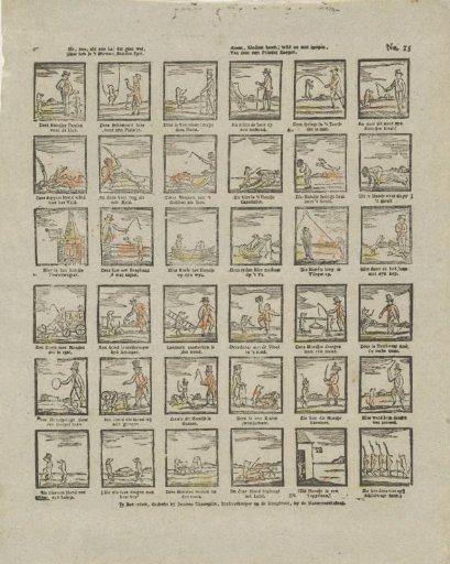 See, there, see there! how well it goes, / There you have the new dog game. / Come, children, come, gather in a crowd, / And buy these strange prints