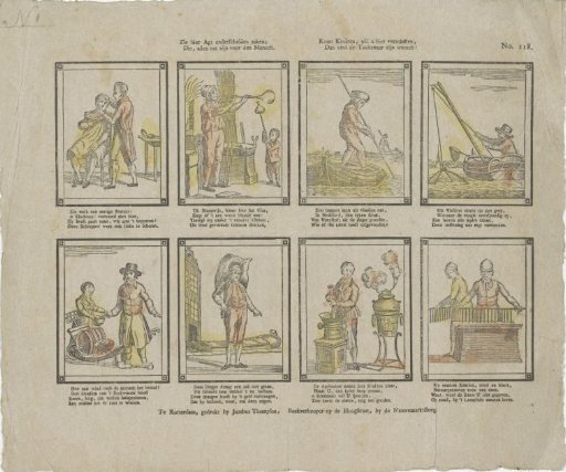 Behold Eight distinct things; / All useful for Man. / Come, Children, wish to amuse yourselves here, / Then the draughtsman finds his wish