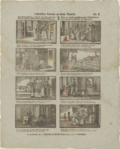 Man's entry into this world / This print teaches you, O youth! what you owe with gratitude to your worthy parents / For from the first moment until man's death / It is nothing that he needs, great every day