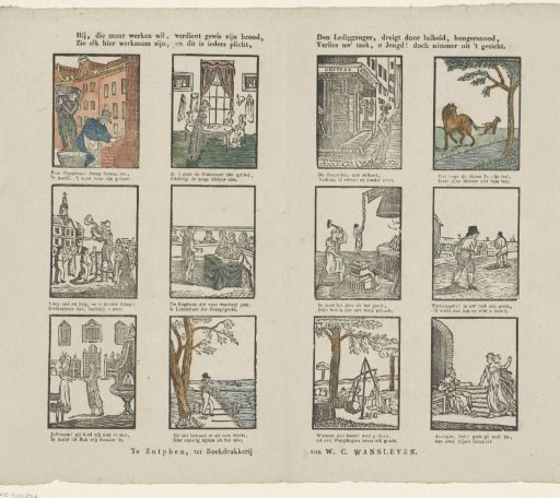 He who only wishes to work surely deserves his bread, / See everyone here at work, and this is everyone's duty, / To the idler, idleness threatens hunger, / Lose your task, O youth! but never out of sight