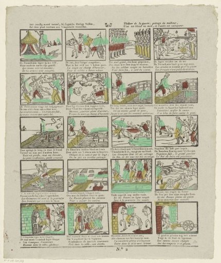 The bloody murder scene at the battlefields of Leipzig, / This print shall henceforth tell the story to posterity / Theatre of war, omen of misfortune, / One is wounded or dead, and the other is the victor