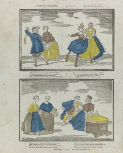 The vanity of the world's pleasures, / Here depicted with card castles / Les cartes en chateau assemblées / Sant bien l´image delavanité