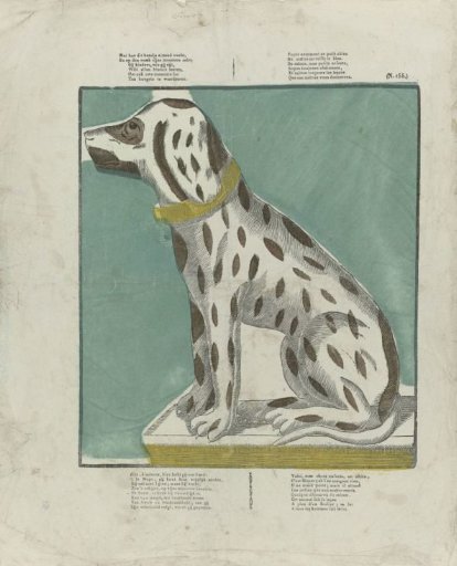 See how this little dog sits waiting / And pays attention to his master's command [(...)]