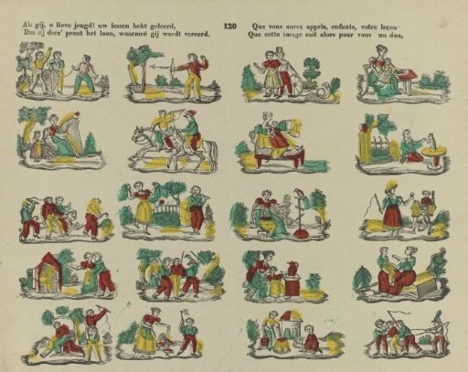If you, dear youth! have learned your lessons, / Then let this print be the reward with which you are honored / Que vous aurez appris, enfants, votre leçon / Que cette image soit alors pour vous un don