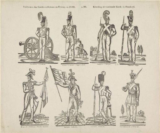 Uniforms of the National Guard in France, in 1830 / Clothing of the National Guard in France