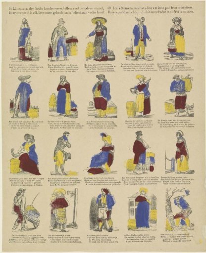 The Clothing of the Netherlands Varies Much in Every Estate, / But Nevertheless Every Inhabitant Is Attached to the Dear Fatherland / The Clothes of the Netherlands Vary by Their Condition, / But However Each Inhabitant Reveres and Cherishes the Nation