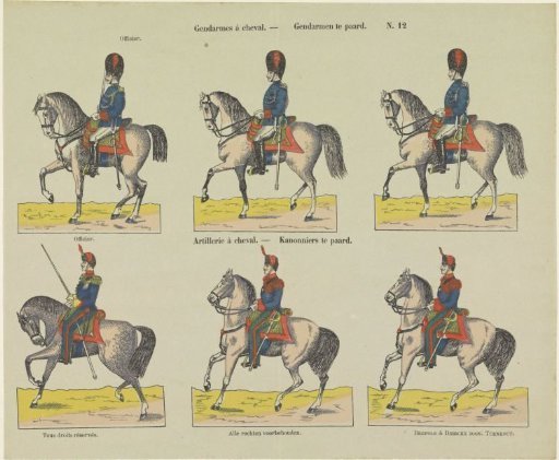 Gendarmes à cheval / Gendarmen te paard / Cavalry artillery / Mounted gunners