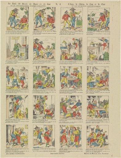 The Donkey, the Dog, the Rooster, and the Cat / Or the Town Musicians of Amsterdam / L'ane, le chien, le coq et le chat / Ou les musiciens Amsterdammois