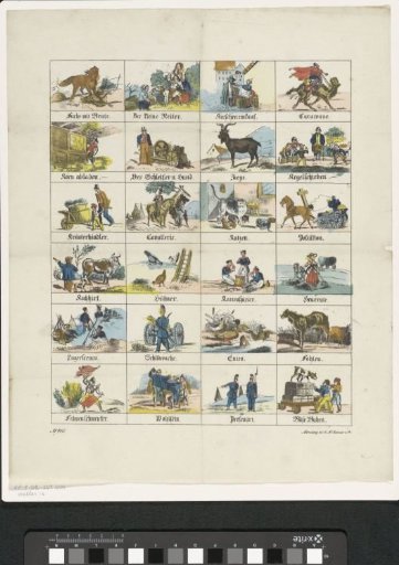 Various animals and figures