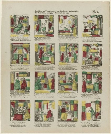 As well as men's and women's work, of artists, craftsmen, / And shopkeepers, you can see here, O children!