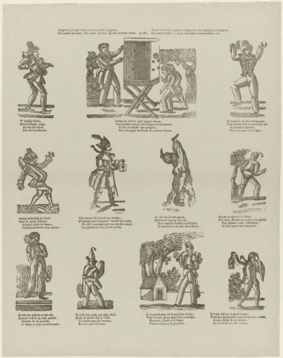 Youth, I come here in this print to give you, / A number of persons who, without working, live off your purses / See here, O dear youth! a part of the chevaliers d'industrie, / Who without working, to your detriment, procure their livelihood