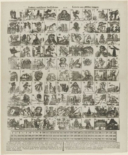 Lottery of small figurines / Loterie aux petites images
