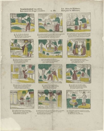 Variety of things, / Most suitable to amuse youth / Les désirs de l'enfance, / Sont pour la différence