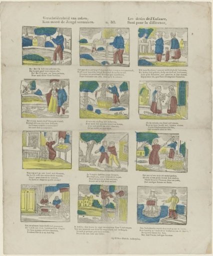 Variety of things, / Most suitable to amuse youth / Les désirs de l'enfance, / Sont pour la différence
