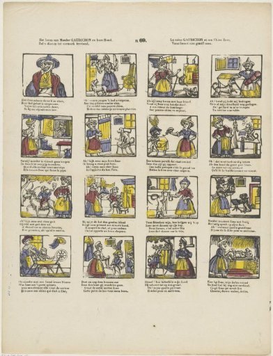 The life of Mother Gaudichon and her dog, / Will serve you for pleasure immediately / La mère Gaudichon et son chien Zozo, / Vous seront rire gentil coco