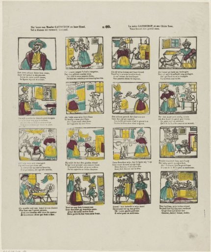 The life of Mother Gaudichon and her dog, / Will serve you for pleasure immediately / La mère Gaudichon et son chien Zozo, / Vous seront rire gentil coco