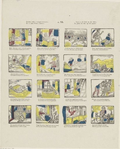 Children, if you wish to increase your joy, / And study in this print, / Cut them out beautifully according to the design, / And paste them on stiff paper
