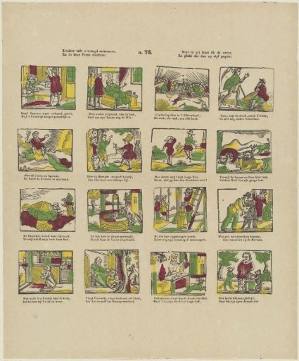 Children, if you wish to increase your joy, / And study in this print, / Cut them out beautifully according to the design, / And paste them on stiff paper