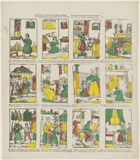 Teach children, from this print, to always behave well, / And follow no evil ones, but stay on the path of virtue. / Then you will please every man at all times, / Then time will fly by in inner joy