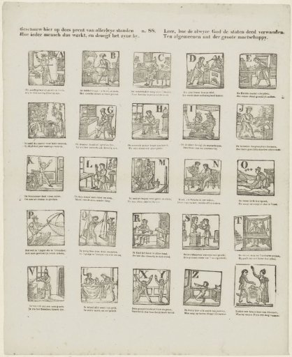 Consider on this print of all sorts of estates / How every man thus works, and bears his part. / Learn how the wise God caused the estates to change. / For the general good of the great society