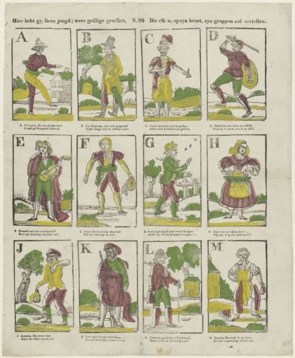 Here you have, dear youth, again whimsical companions, / Who each in turn will tell you their jokes