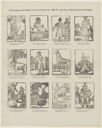 See little boys, as a gift a new pretty print, / And make sure you soon know the letters from it