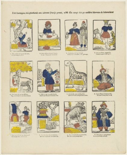 See little boys, as a gift a new pretty print, / And make sure you soon know the letters from it