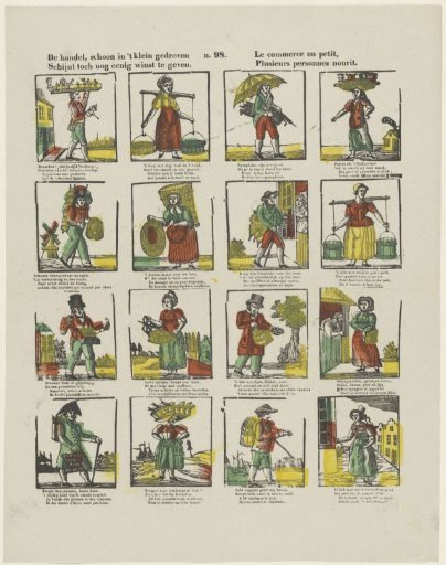 Trade, though carried on in small / Yet seems to yield some profit / Le commerce en petit, / Plusiers personnes nourit